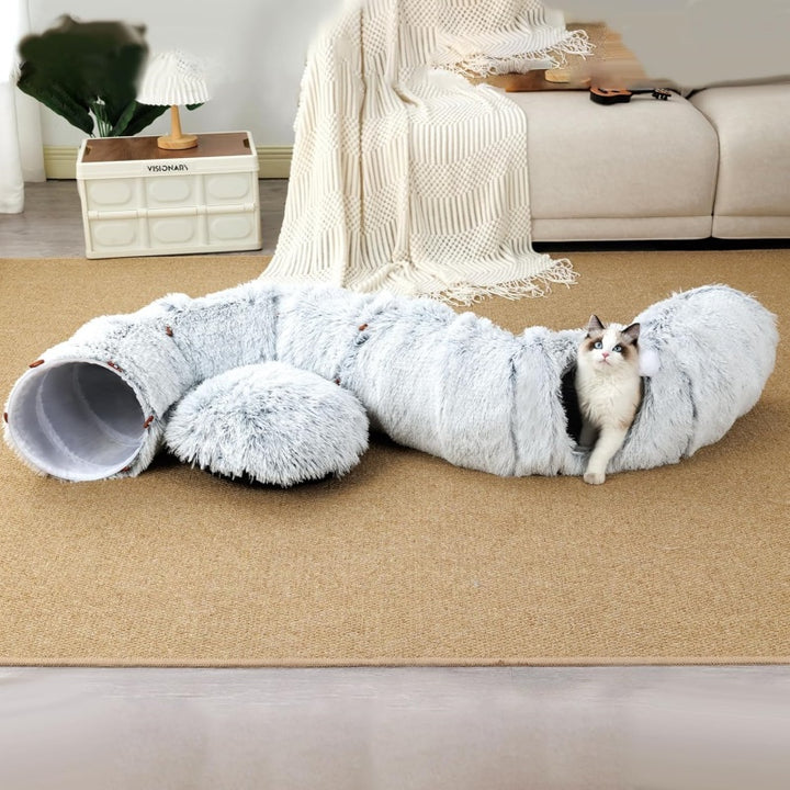 Transformable Cat Tunnel Bed with Interactive Play Features