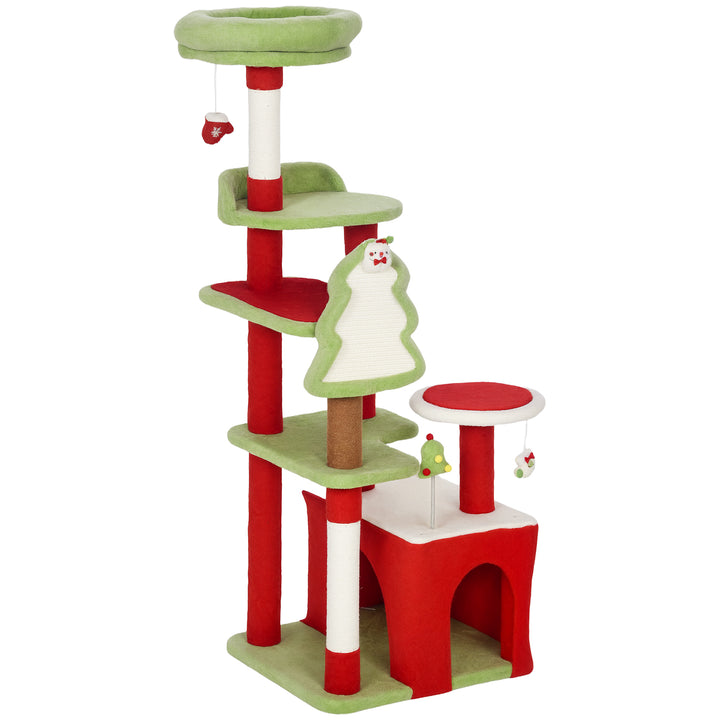 Christmas Themed Cat Tree and Scratching Tower - 120cm