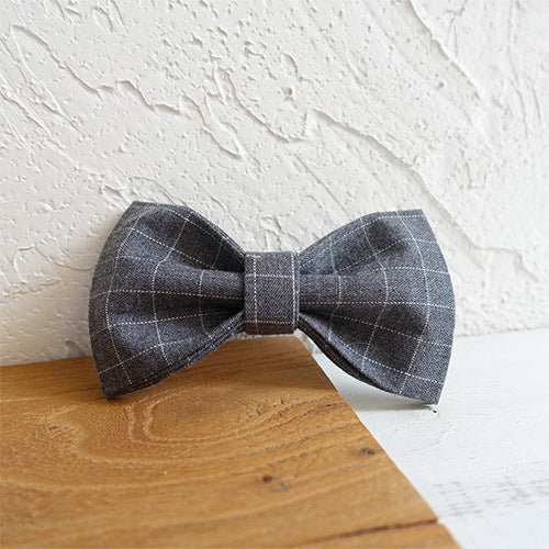 Dog Bow Tie Collar Accessory - Grey