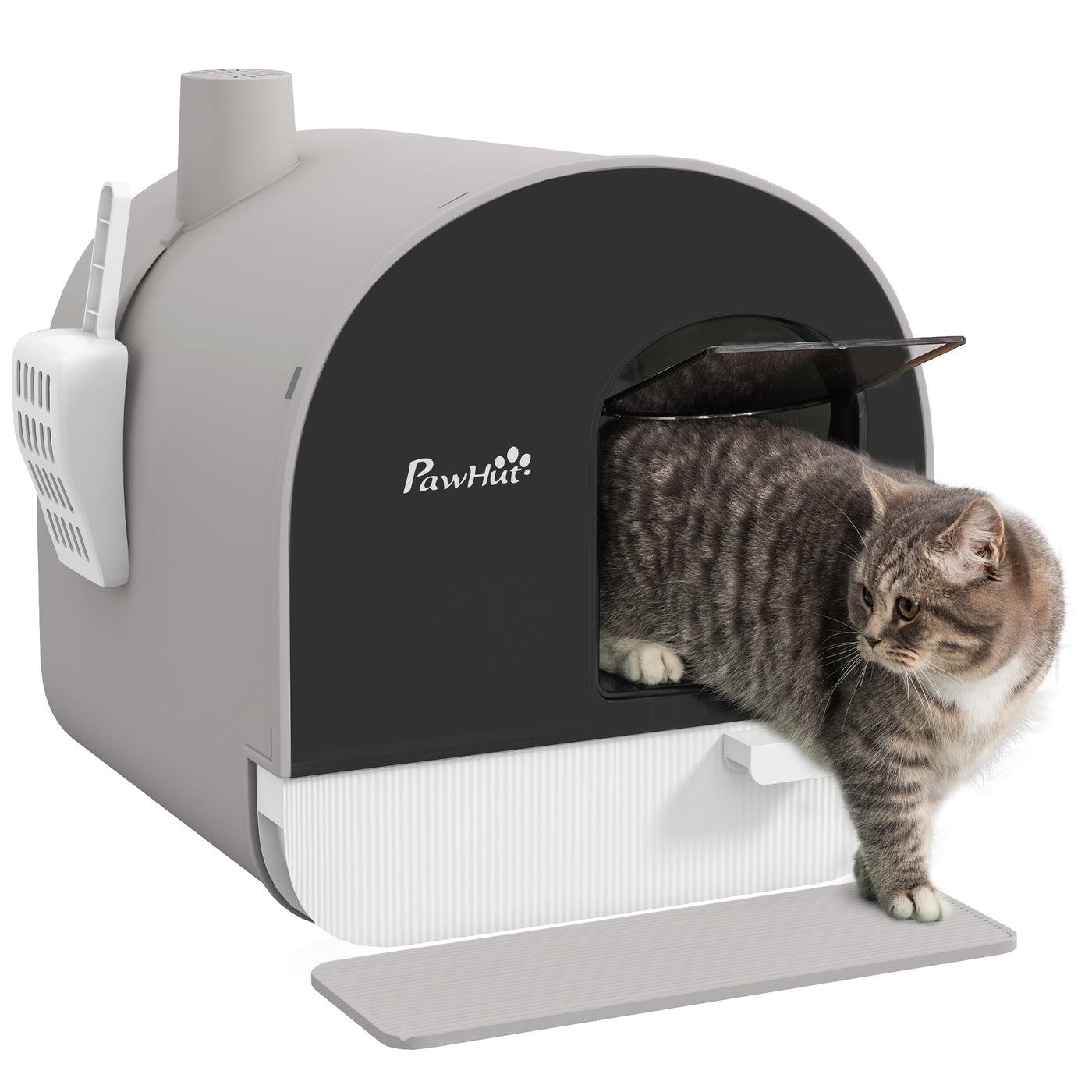 PawHut Hooded Cat Litter Box with Filter and Scoop