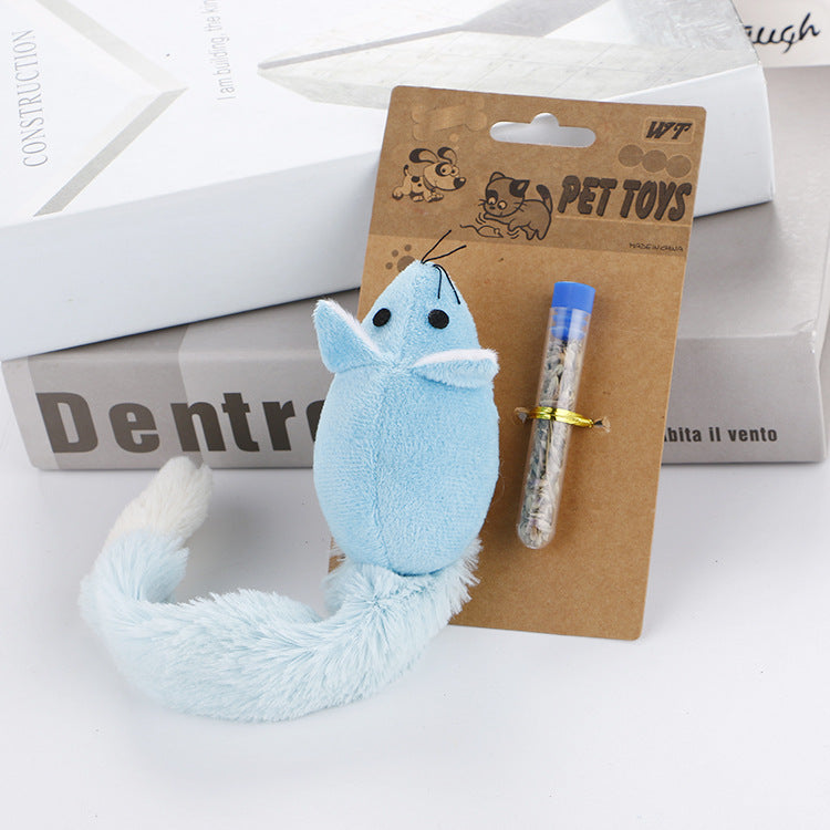 Long Tail Mouse Cat Toy with Mint Refill