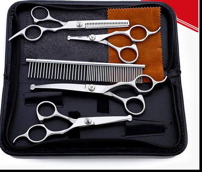 Pet Grooming Scissors Set with Comb & Storage Bag