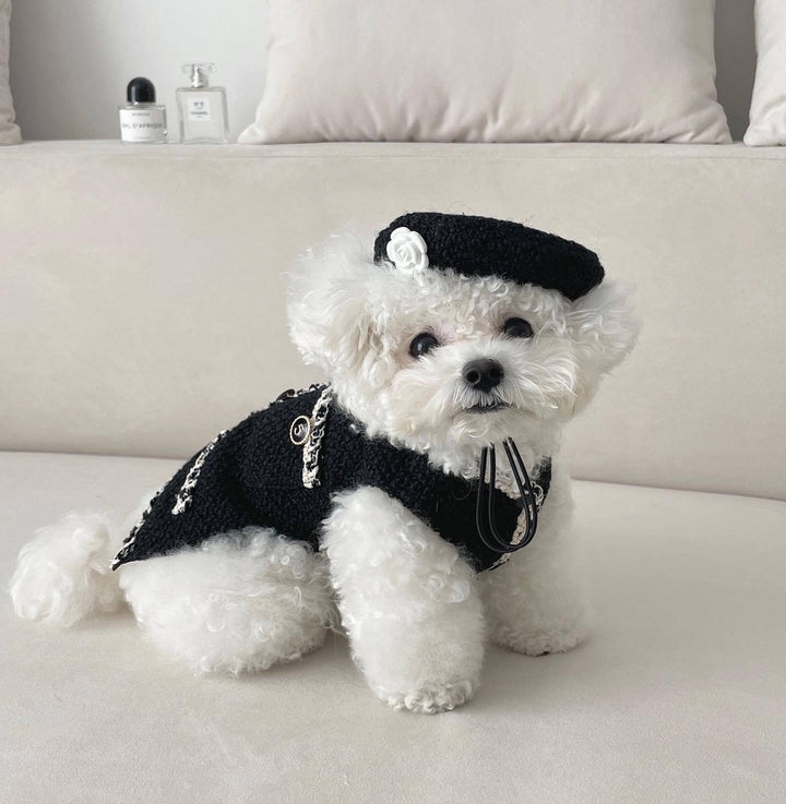 Knitted Pet Hat – Black or Beige