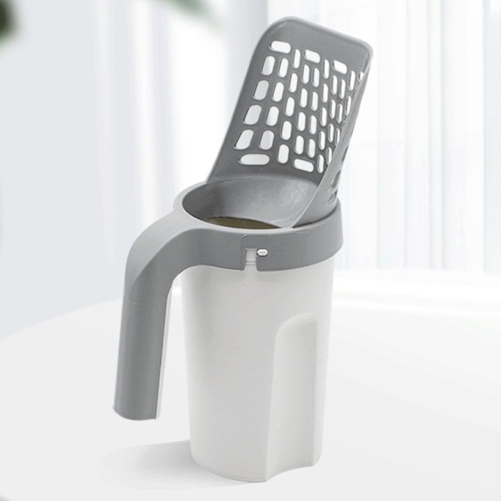 2-in-1 Cat Litter Scoop with Integrated Waste Bag Holder