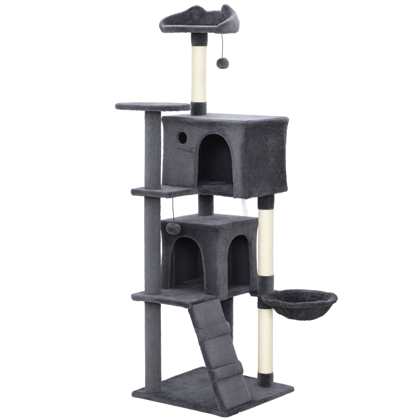 Large Cat Tree Tower with Sisal Posts & Hammock, 160cm
