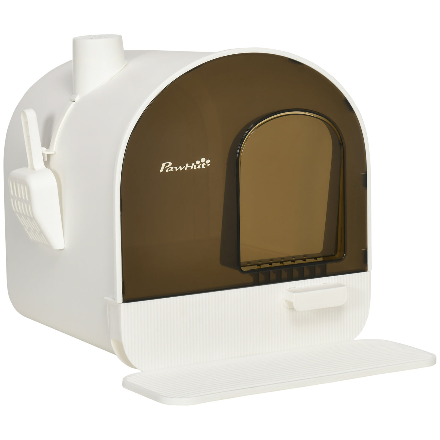 PawHut Hooded Cat Litter Box with Flap Door & Filter