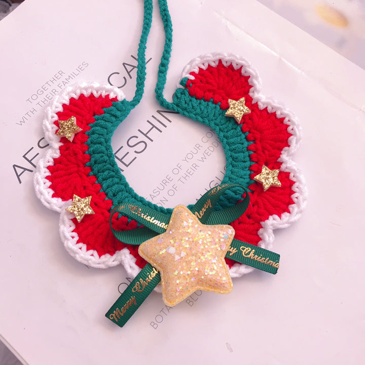 Wool Hand-Woven Pet Collar – Christmas Festive Design