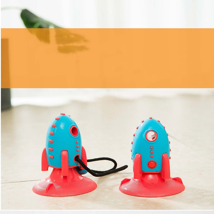 Rocket Dog Bite Toy with Leaking Food Dispenser