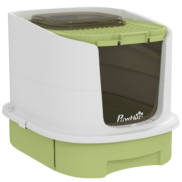 Enclosed Cat Litter Box with Top Entry, Scoop & Deodoriser