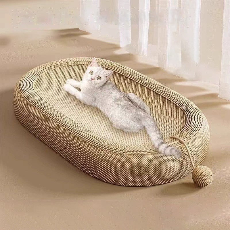 Oval Sisal Cat Scratcher and Lounge Bed