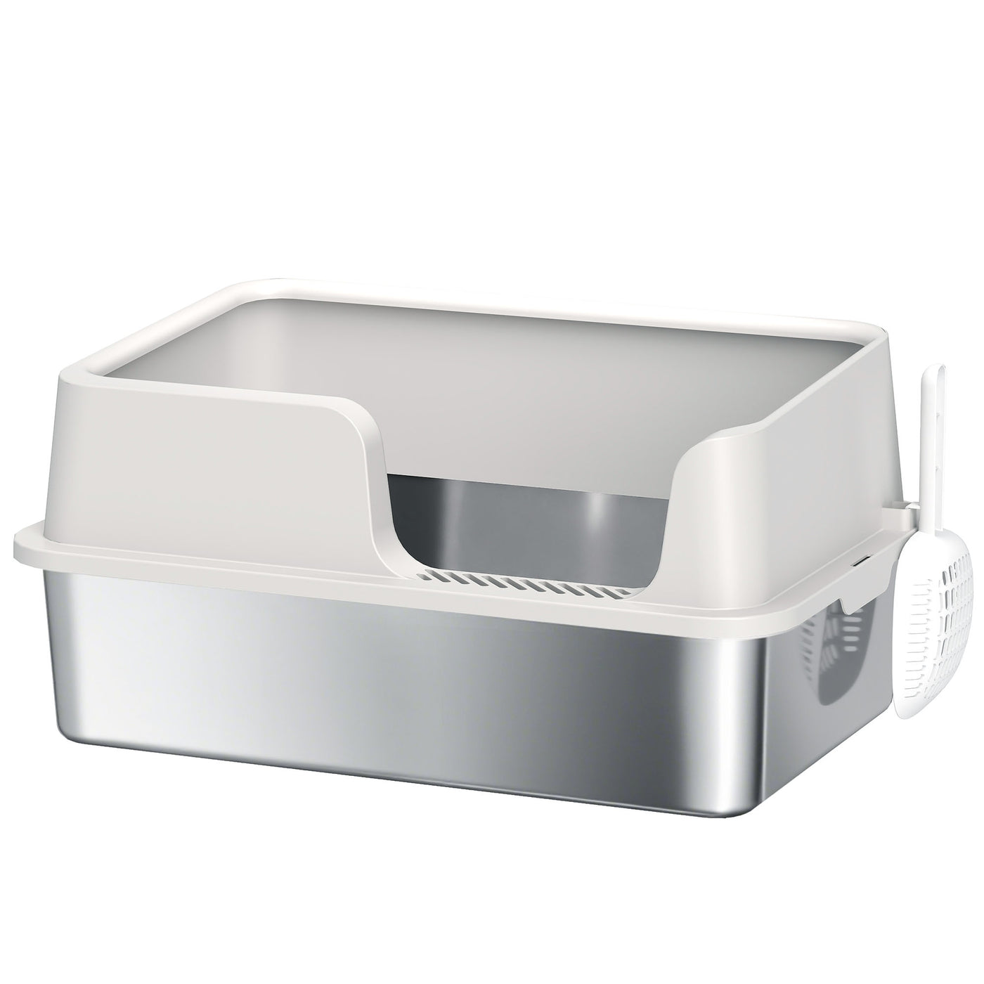Stainless Steel Cat Litter Box with Scoop, 60 x 40cm