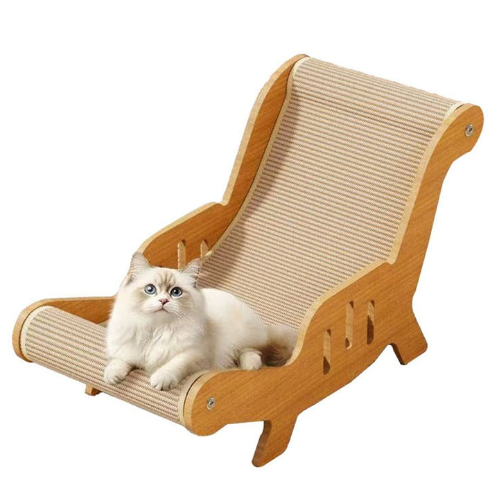 Cat Wood Sisal Lounge Chair Scratcher Bed