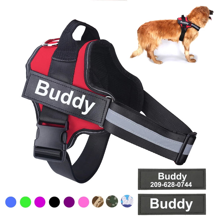 No-Pull Reflective Dog Harness with Custom Patch