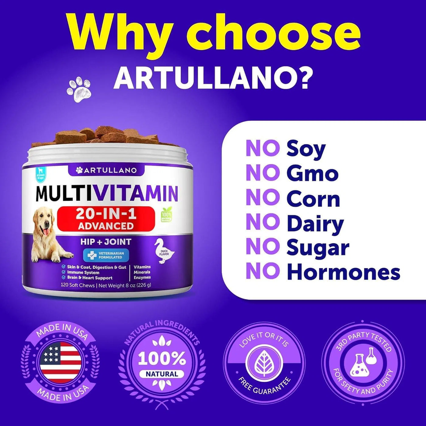 Dog Multivitamin Chewables with Glucosamine & Omega-3