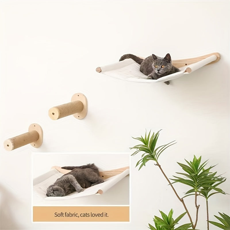 Wall-Mounted Cat Activity Centre and Scratching Post