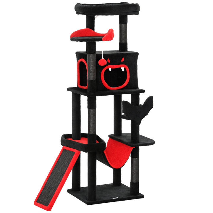 Gothic Multi-Level Cat Tree with Coffin Bed - 152cm