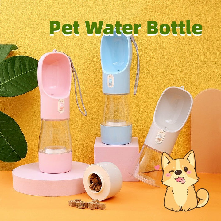 2-in-1 Portable Pet Travel Water & Food Bottle
