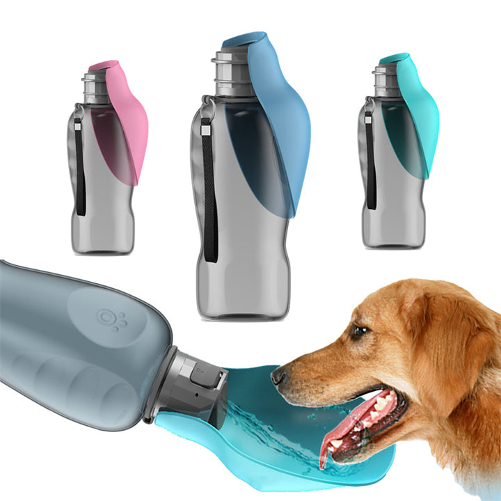 Portable Dog Water Bottle with Folding Bowl, 800ml