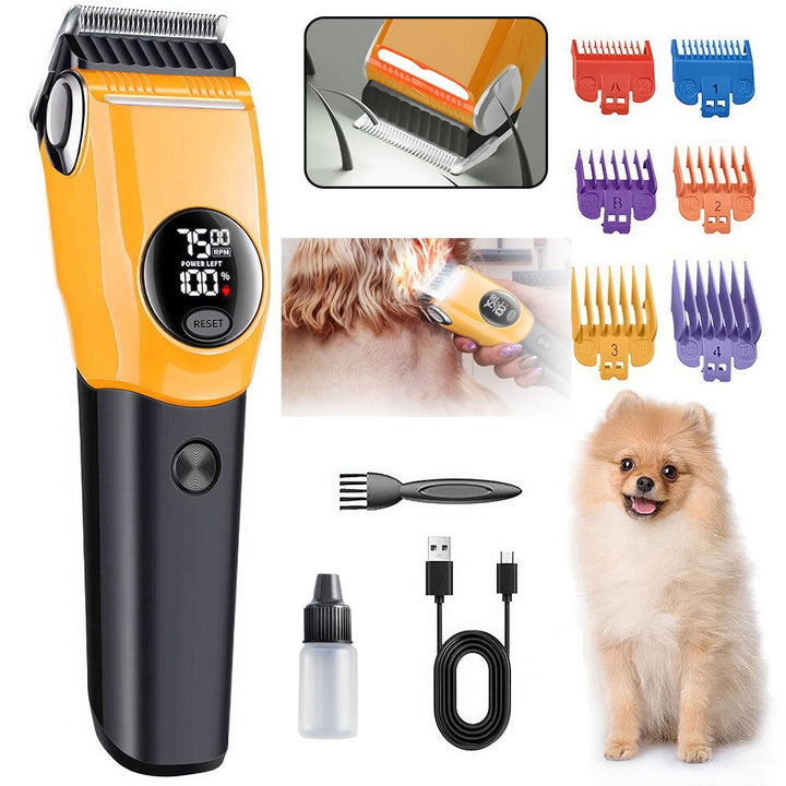 Professional Cordless LED Pet Hair Grooming Clippers