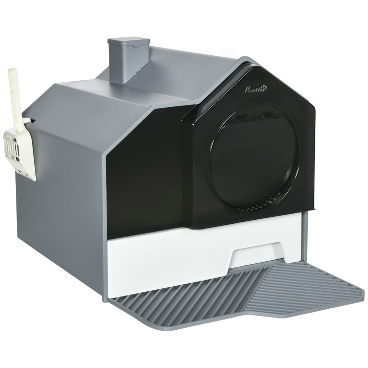 Hooded Cat Litter Tray with Scoop and Deodorants