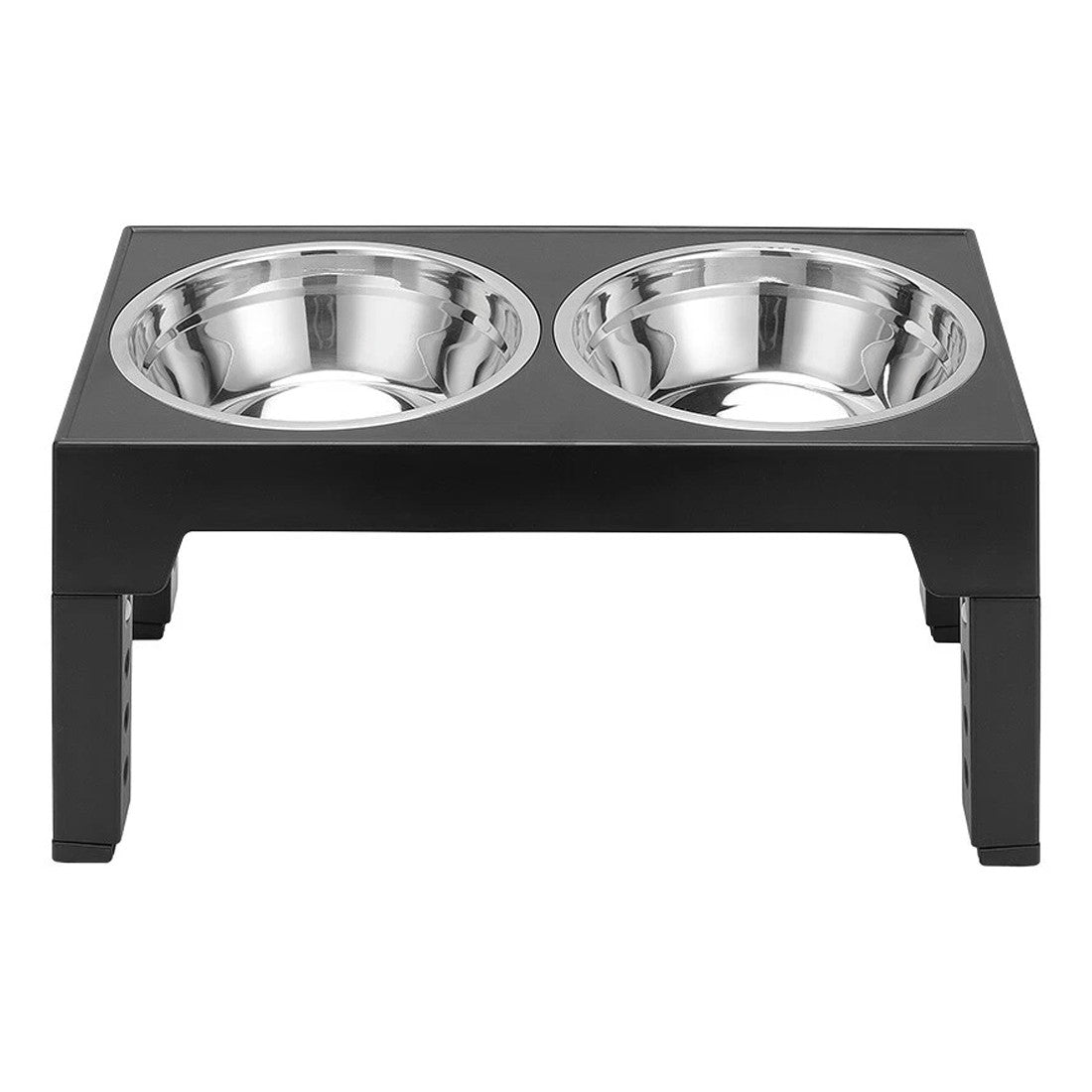 Adjustable Elevated Pet Feeding Station with Stainless Steel Bowls